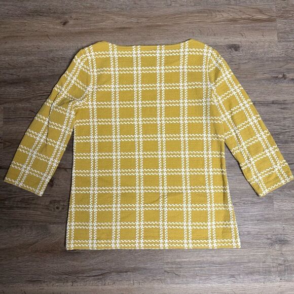 Ann Taylor Mustard Checkered Blouse - Picture 6 of 7